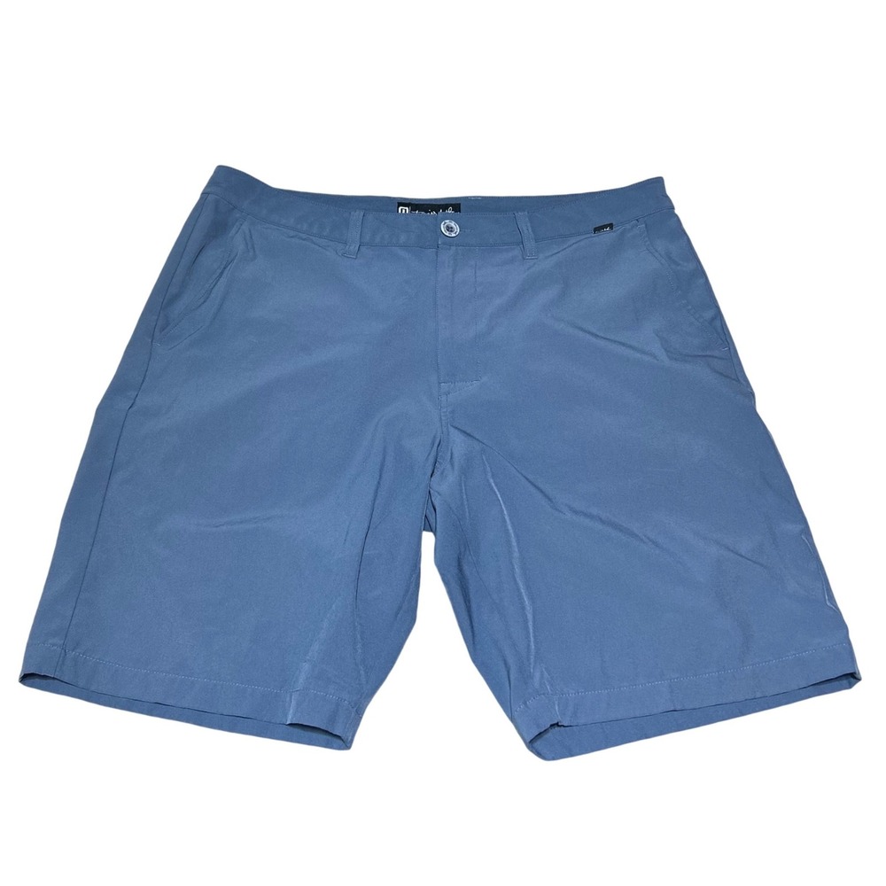 Lot of 2 Travis Mathew Beck Golf Shorts Bundle Mens 36 Blue Grey Performance - Picture 5 of 8
